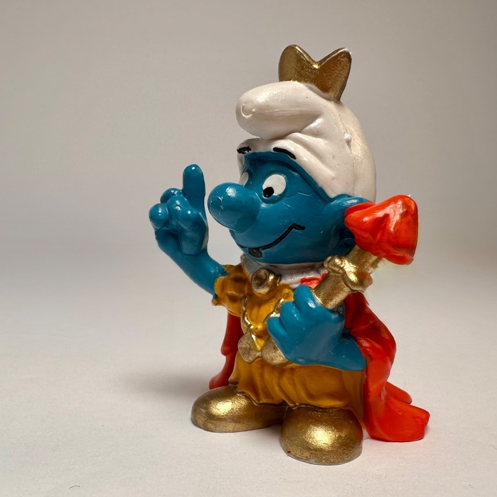 Vintage King Smurf Figurine 👑 | Made in Portugal